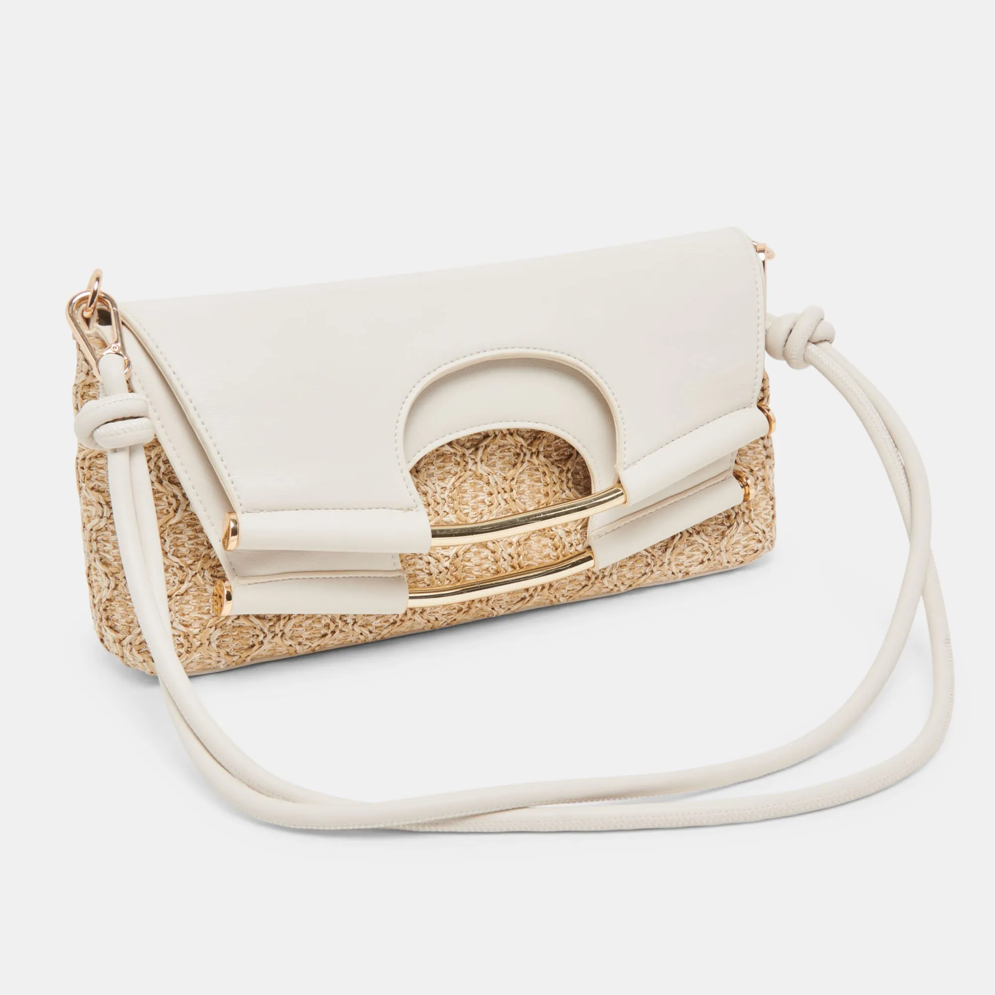 BIANCA CLUTCH IVORY NATURAL RAFFIA