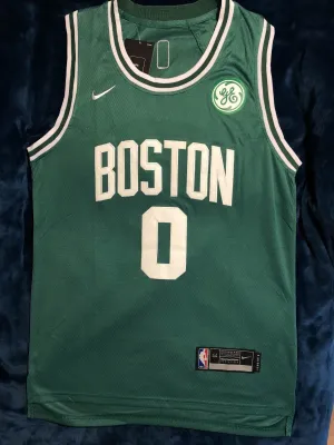 Men 0 Jayson Tatum Jersey Green Boston Celtics Jersey Authentic Player